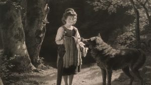 Fritz Dinger: Rotkäppchen mit dem Wolf, 1871 (Rödluvan med vargen) Fritz Dinger: Rotkäppchen mit dem Wolf, 1871 (Rödluvan med vargen)