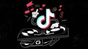 Tiktok kan ha ett stort inflytande på vilka låtar som stiger högt på topplistorna, men någon envåldshärskare är plattformen inte. En lite rolig ritad illustration av Dj TikTok (det vill säga TikTok-logotypen bakom en DJs däck) spelar musik av Universal, Sony och Warner i sin egen takt.