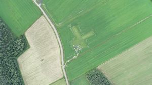 Drönarbild ovanför RC-klubbens flygfält i Karby i Pedersöre. Drönarbild ovanför RC-klubbens flygfält i Karby i Pedersöre