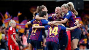 FC Barcelona firar segern över Bayern München i semifinalen i Champions League. FC Barcelona firar segern över Bayern München i semifinalen i Champions League.