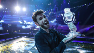 Nederländernas Duncan Laurence efter segern i Eurovision Song Contest 2019. 2019 Euroviisuvoittaja Duncan Laurence