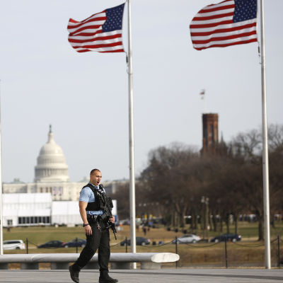 USA:s huvudstad Washington den 12 januari 2017 med kongressbyggnaden i bakgrunden.