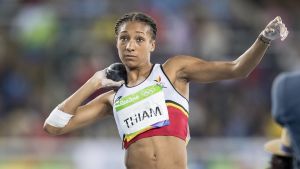 Nafissatou Thiam vann OS-guld i sjukamp i Rio de Janeiro. Nafissatou Thiam, OS 2016.