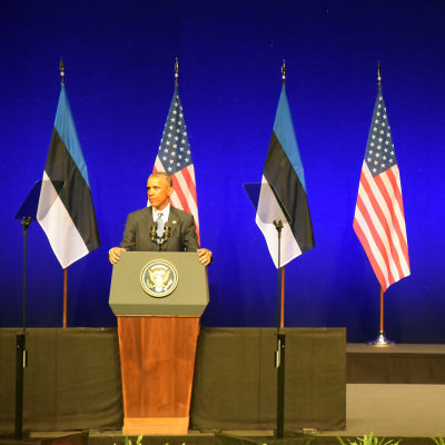 Barack Obama talar i Tallinn.