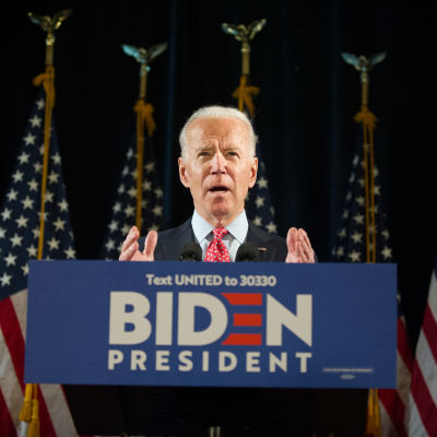 Joe Biden talade om coronaviruset också i ett tal i Wilmington, Delaware den 12 mars. I sitt tacktal natten till onsdagen koncentrerade han sig också på virusutbrottet. 