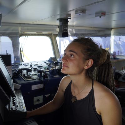 Den tyska kaptenen Carola Rackete ombord på Sea-Watch 3
