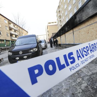 Polisavspärrning i Eskilstuna.