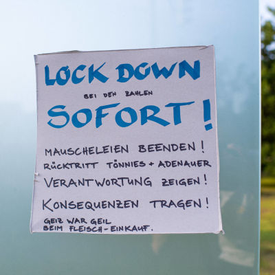 Ett tyskt handskrivet meddelande om lockout.