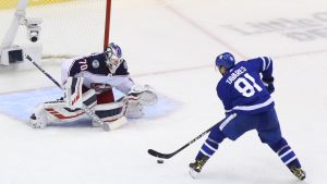John Tavares har gjort ett mål hittills i slutspelet mot Columbus. John Tavares.