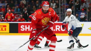 Den ryska lagkaptenen Ilja Kovaltjuk i kvartsfinalen mot USA: Den ryska lagkaptenen Ilja Kovaltjuk i kvartsfinalen mot USA: