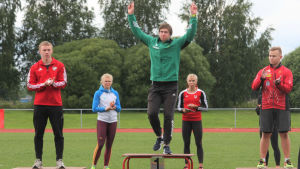SIF har också rönt framgångar inom friidrott, speciellt inom kastgrenar. Här SIF:s Roope Auvinen på prispallen. Marco Kammer, Roope Auvinen och Victor Hongell på prispallen.