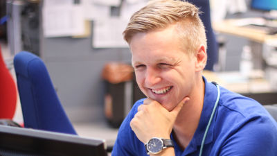 Sebastian Backman, i egen hög person
