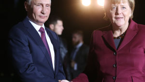 Rysslands Vladimir Putin och Tysklands Angela Merkel Vladimir Putin och Angela Merkel