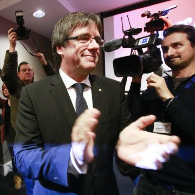 Carles Puigdemont inleder i Belgien sin valkampanj för Katalonien.