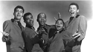 Frankie Lymon and the Teenagers. Herman Santiago andra från vänster Frankie Lymon and the Teenagers
