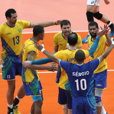 Brasilien jublar i volleybollfinalen.