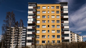 Höga boendekostnader speciellt i huvudstadsregionen blir omöjliga för låginkomsttagare Flervåningshus i förort