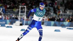OS-sexan Eero Hirvonen kör i Lahtis. Eero Hirvonen skidar vid OS i Pyeongchang 2018.