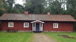 Eleverna besökte Antkärrsgården för att få inspiration. Huset vid Antkärrgården i Karis