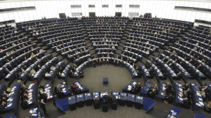 Maktförhållandena ändras i Europaparlamentet om britterna blir utanför. Europaparlamentets plenarsammanträde i Strasbourg.