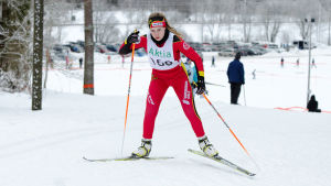Josefine Augustson, ÖSK, var trea i sin åldersklass i FSSM. Josefine Augustson, Österby Sportklubb.