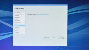 Följande steg är att välja vilket språk för din Linuxinstallation