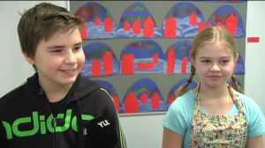 Alvin Olenius och Ada Haikola. Alvin Olenius och Ada Haikola , elever vid Klemetskog skola