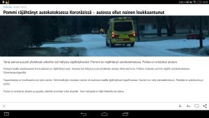 Kuvakaappaus Ylen Uutisvahti-ohjelmasta Yoga Tablet 2 Pro -tabletin ruudulla