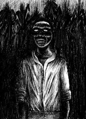 "Zombie". A Zombie, at twilight, in a field of cane sugar of haïti. "Zombie". A Zombie, at twilight, in a field of cane sugar of haïti.