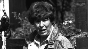 Aagot Jung ledde programmet I trädgården under ett tjugotal år från och med 1970-talet. Aagot Jung, 1989