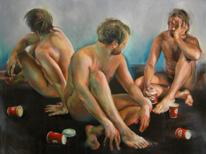 Erno Peltonen: Early morning alkaloids III. 2014. Erno Peltosen maalaus Early morning alkaloids III