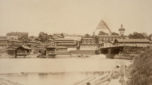 Borgå domkyrka och gamla bron på1890-talet
