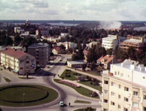 Lappeenrannan keskustaa ilmakuvassa 1961