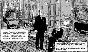 Otos ranskalaisesta Presidentti-sarjakuvasta. Ranskalaisesta Presidentti-sarjakuvasta.