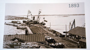 Bild från Hangö hamn. Året är 1893.