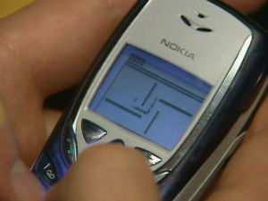 Nokian matkapuhelimen Snake II -peli.