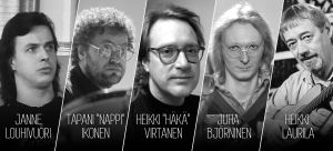 Suomen komppi: Janne Louhivuori, Tapani "Nappi" Ikonen, Heikki "Häkä" Virtanen, Juha Björninen ja Heikki Laurila