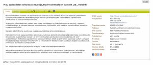 Sote-suhmuroijan avoin työpaikka ilmoitettiin myös TE-palveluiden verkkosivuilla. Työpaikkailmoitus TE-palveluiden verkkosivuilla.