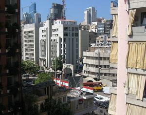 Beirutin keskustaa, jossa salaisen poliisin kortteli
