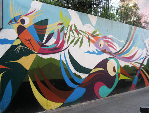 lintuaiheinen graffiti Beirutissa