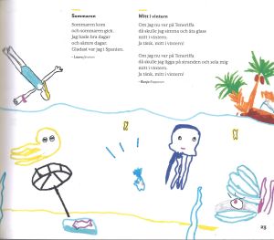 Dikter och illustration ur antologin "Avtryck - dikter om allt och ingenting".