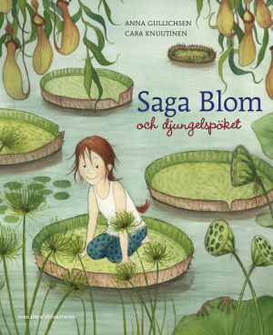 Pärmbilden till Anna Gullichsens och Cara Knuutinens bilderbok "Saga Blom och djungelspöket".
