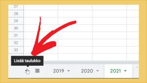 Tässä ovat koko vuodelle kopioidut budjettitiedot. Excel kuva 9 Koko vuodelle kopioidut budjettitiedot