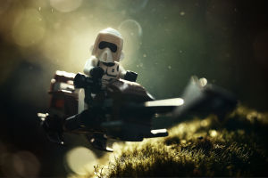 Lego Stormtrooper aluksen kyydissä.