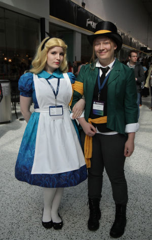 Two people in costumes.