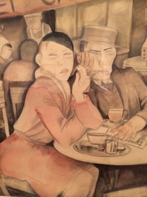 Jeanne Mammen. Café Reimann, ca 1931. Den här akvarellen ägdes av amerikanen Fred Ebb som skrev manus till musikalen Cabaret som utspelar sig i Berlin i början av 30-talet Jeanne Mammen. Café Reimann, ca 1931