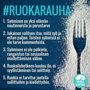 Vaakakapina julistaa ruokarauhan