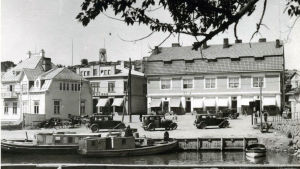 En gammal bild över Köpmansgatan i Pargas