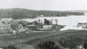 En gammal bild över gästhamnsområdet i Pargas