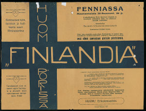 Mykkäelokuvan Finlandia (1922) mainos